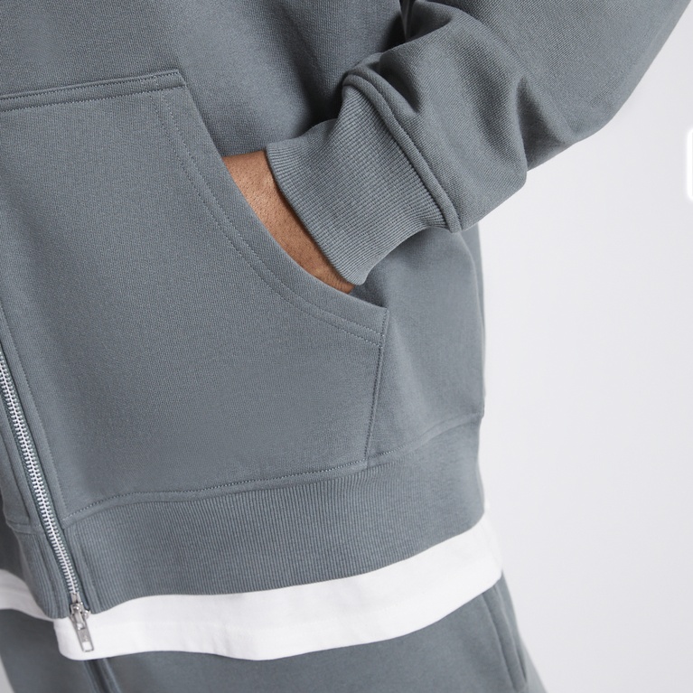 Boxy zip hoodie "Lindon" Sea Green